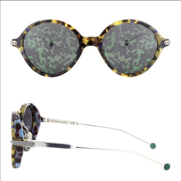NEW Dior Umbrage Sunglasses Green Leaf Pattern Havana Runway Resortwear main image 9